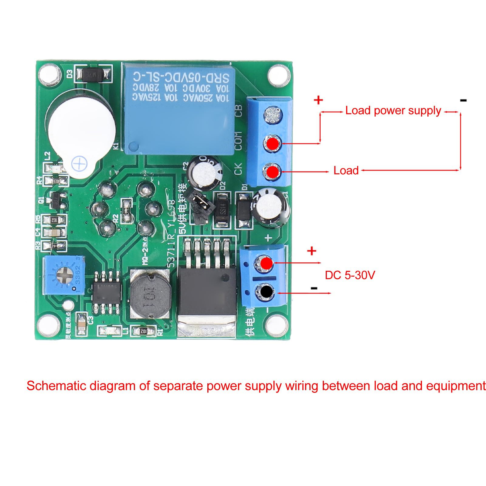 Module D'alarme de Détecteur de Fumée PVC, Capteur de Détection D'alarme Sonore et Lumineuse, Module de Relais, Contrôleur de Commutateur pour Cuisine, Hôtel, Entrepôt DC5-30V