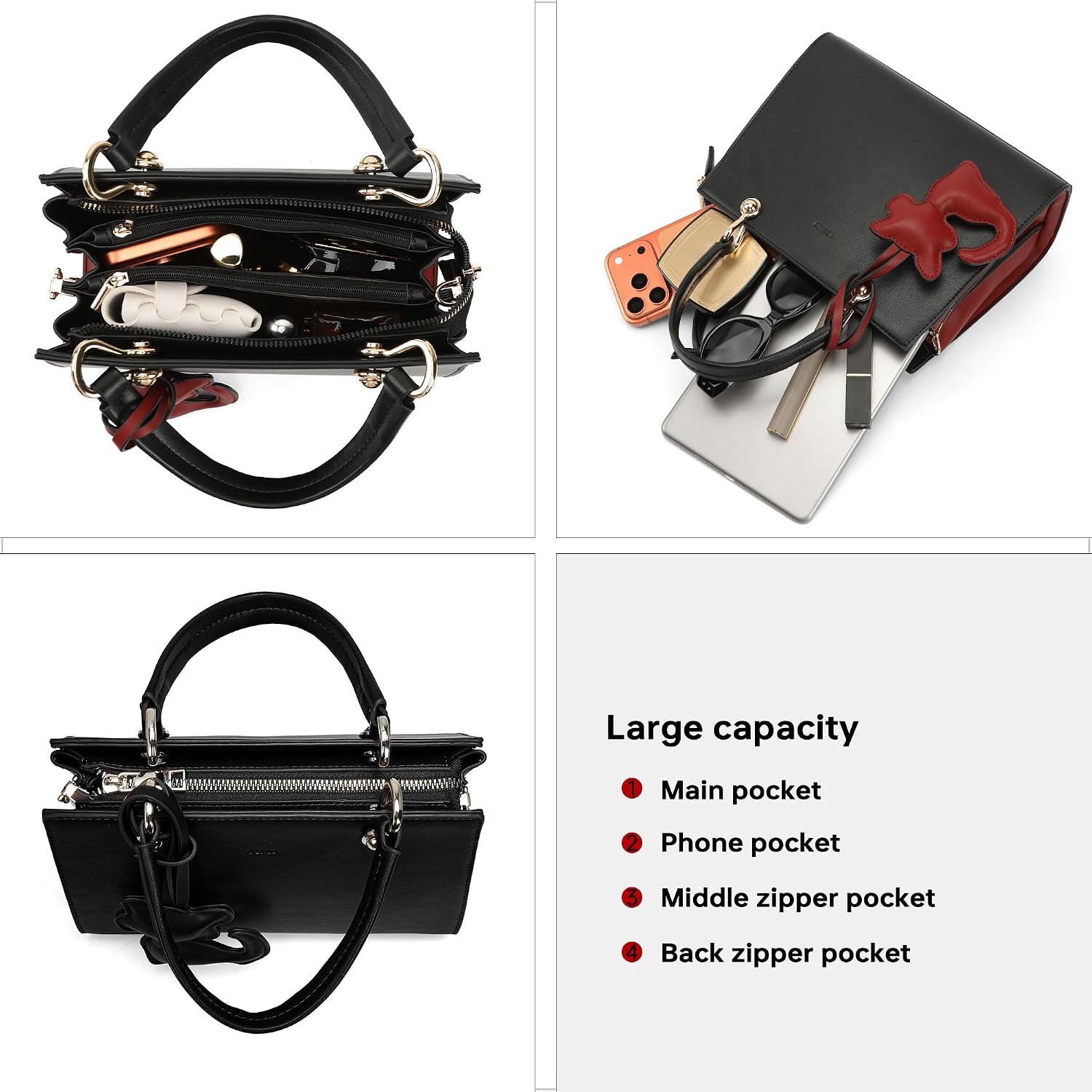 GEMIU Hand Bags for Women Top Handle Satchel Shoulder Boston Bags Women's Small Leather Crossbody Bag