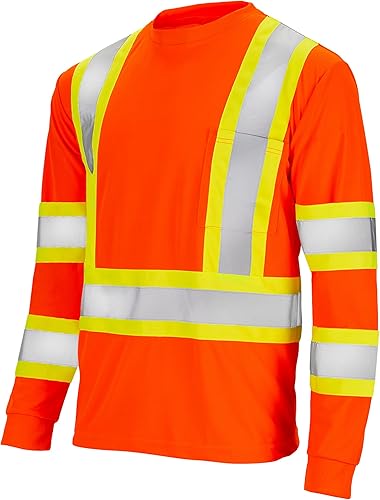 Miniatura 8 de JORESTECH Camisa de trabajo de seguridad negra de manga larga - Alta visibilidad dos tonos amarillolime - ANSIISEA