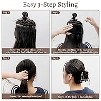 Vista 3 de 70 bultos de pelo Updo de 5 pulgadas, kit de inserción de volumen accesorios con 20 alfileres, 20 pines en forma de U, 2 clips de pico de pato, 3
