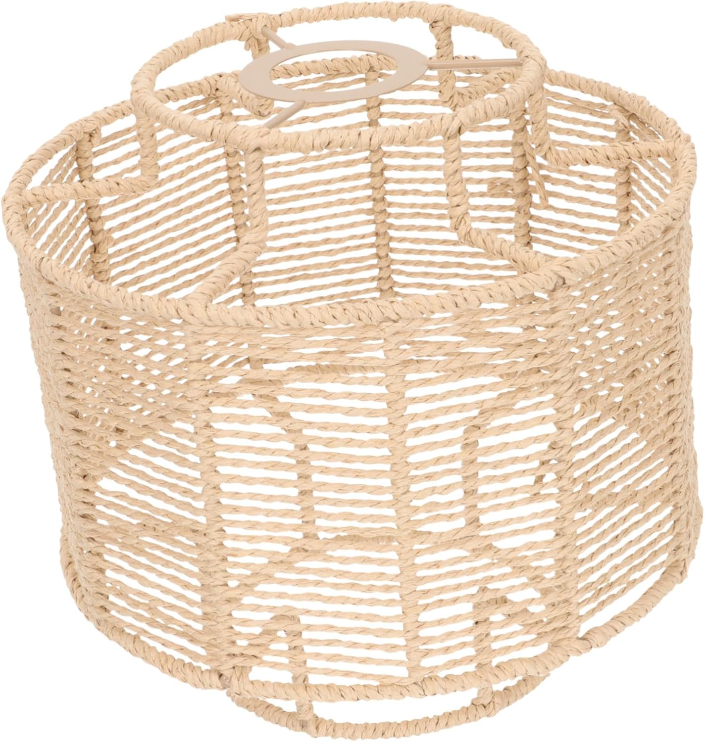 Braided Lamp Shade Cover Vintage Woven Ceiling Light Shade for Restaurant and Home Decor Easy to Install Light Accessory Suitable for Dining and Living Room Creative Design