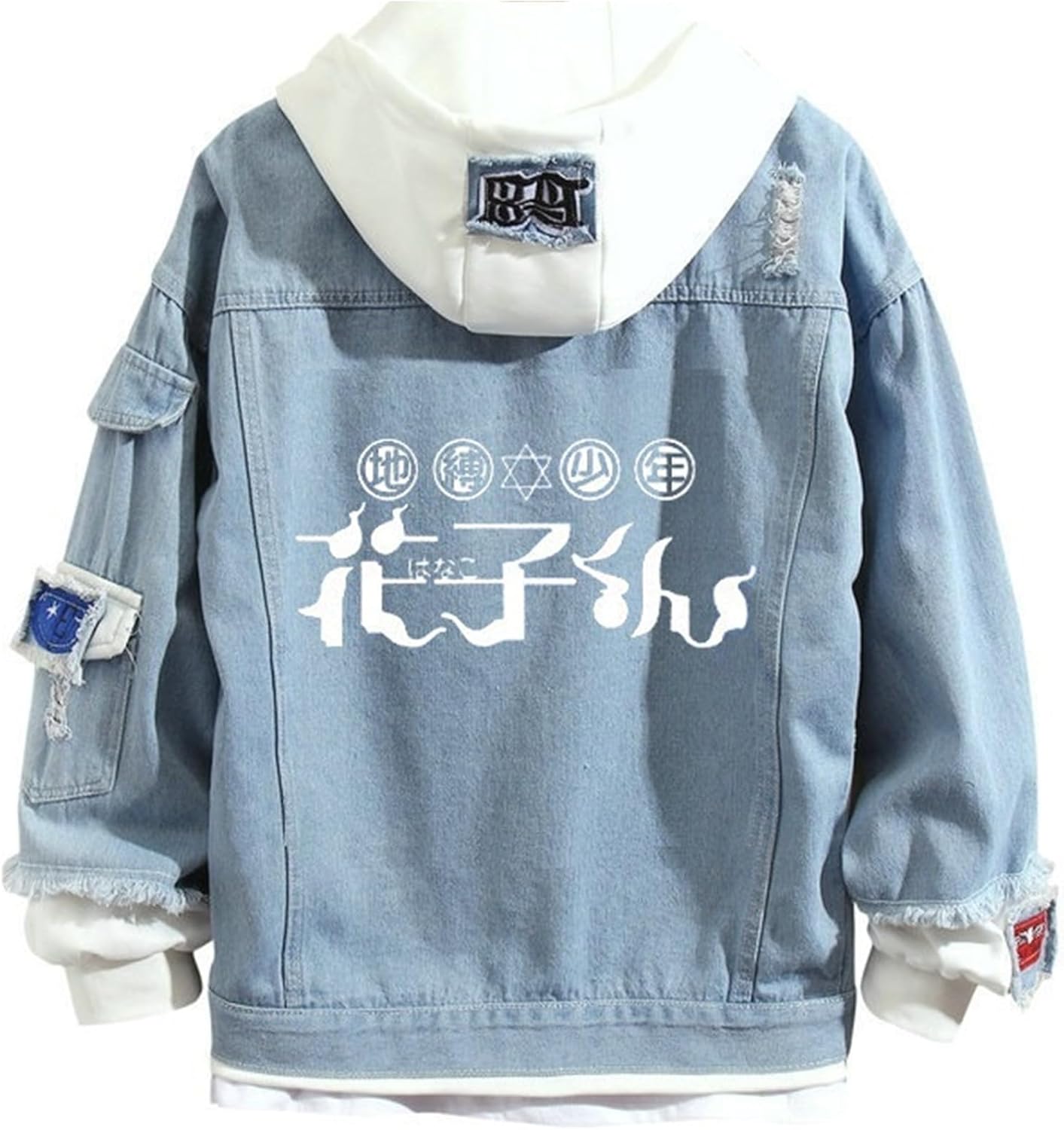 Anime Toilet-Bound Hanako-kun Denim Jacket Hoodie Cosplay Sweatshirt Fleeces Costume Pullover