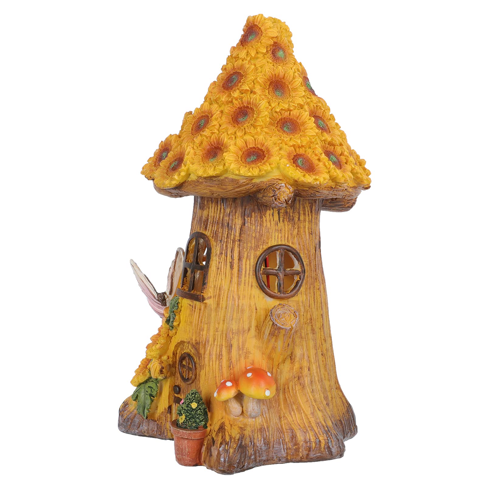 Generic Fairy House Solar Powered Outdoor Decor LED Garden Light Cottage Garden Light Lawn Yard Light