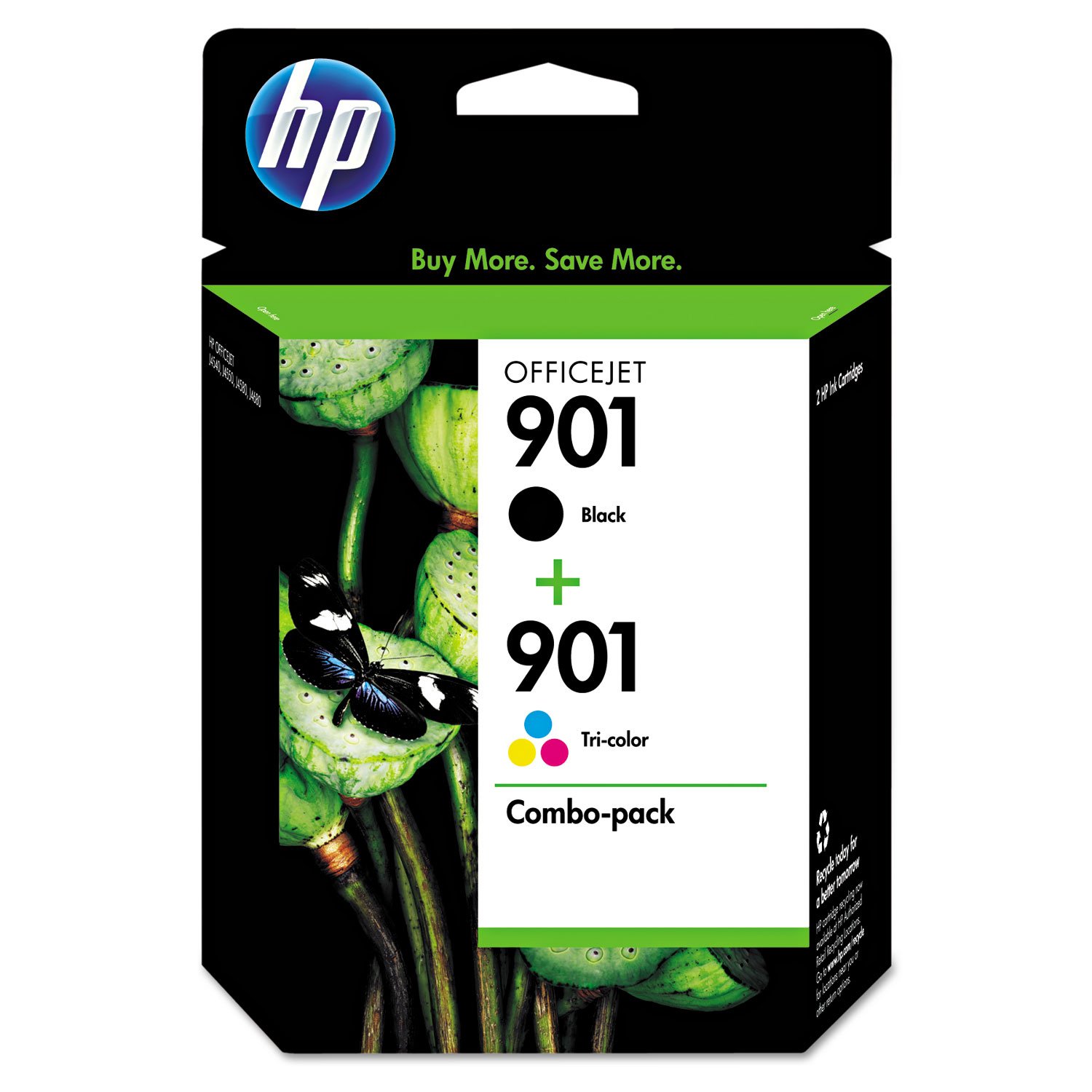 HP 901 Tintenpatronen, Schwarz, dreifarbig, funktioniert OfficeJet 4500, J4500 Serie, J4680, CC653AN, CC656AN