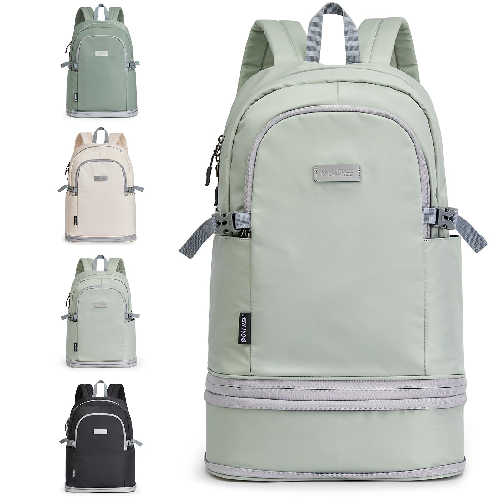 G4Free Pickleball Backpack for Men Women Lightweight Gym Sports Swim Backpack, Light Green, 35L