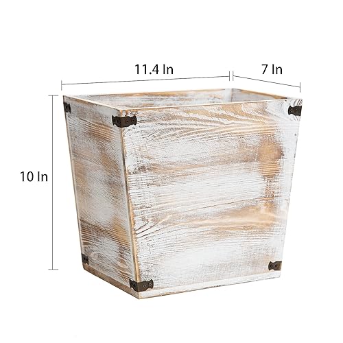 Miniatura 2 de VERGOODR Basurero de madera con antorchas de estilo rústico gris con soportes decorativos de metal para dormitorio, sala de estar, baño y oficina