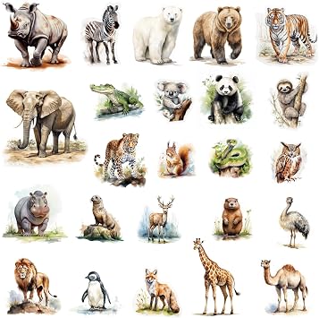 CHEFAN Jungle Animal Felt Board Story Pieces, Flannel Figures Precut Graph Wild Zoo Animals Themed for Preschool Early Learning Storytelling - 24 Pcs