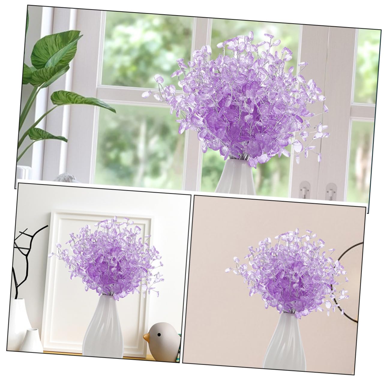 Künstliche Acrylperlen Blumen Wasserabweisende Dekozweige in Realistische Künstliche Blumenarrangements für Tischdekoration DIY Bastelblumen für Zuhause Büro