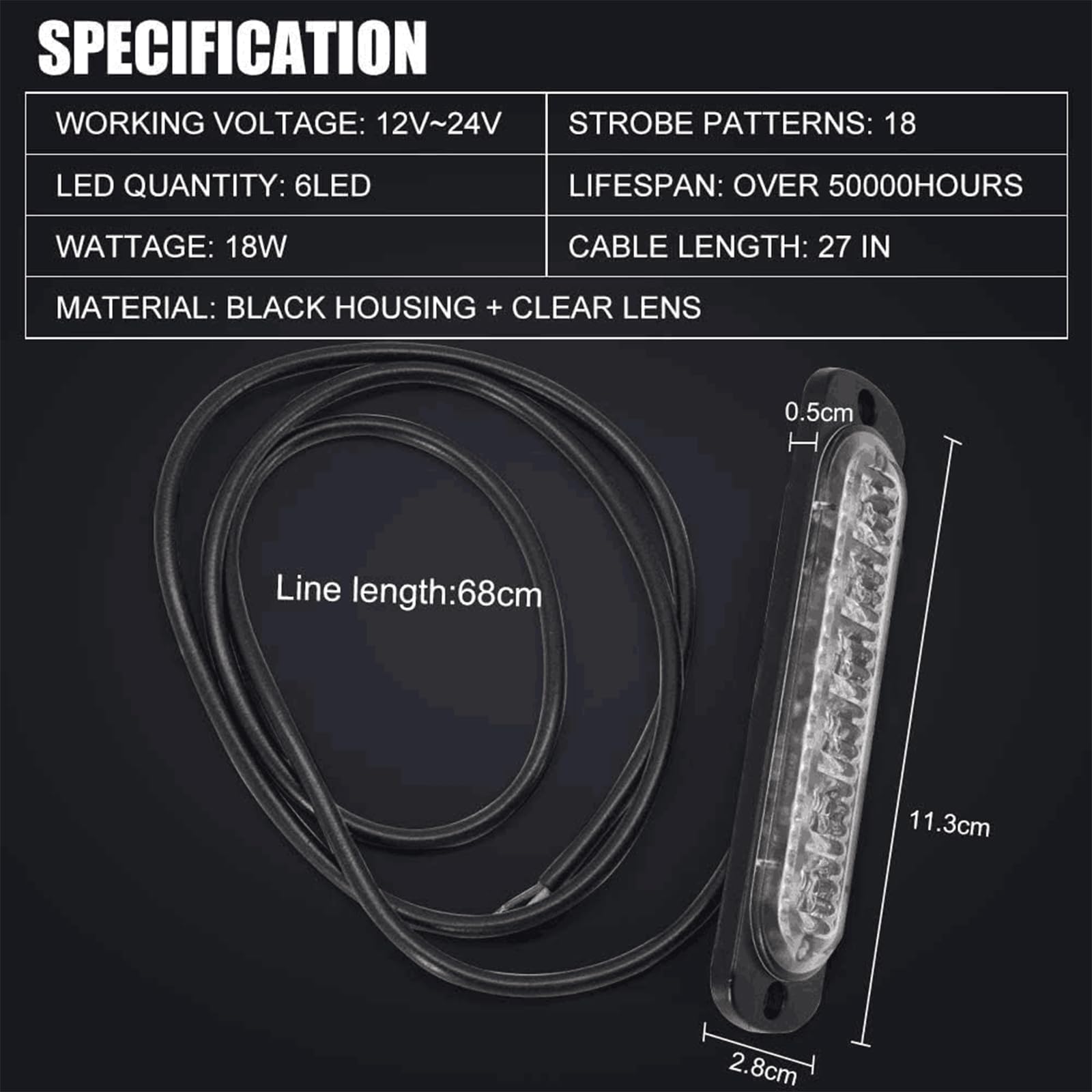 Feux Stroboscopique, LEDs Lampe Flash Stroboscope Gyrophare LED Feux Pénétrations Avant Voyant d’Alarme Urgence Strobe 12V/24V pour Voiture Camion Remorque (4LED-Jaune-8X)