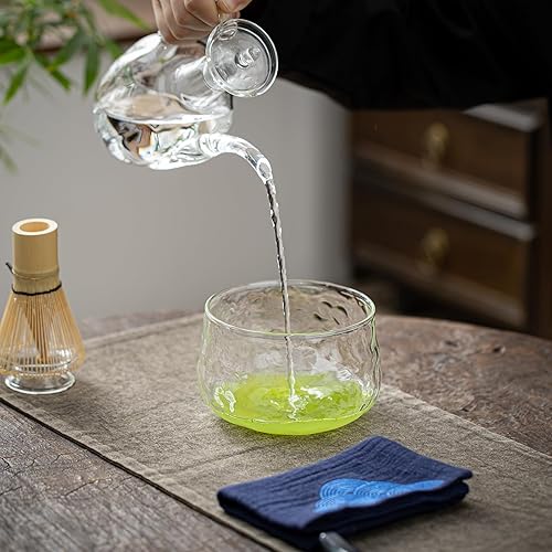 Miniatura 5 de TEANAGOO Batidor matcha japonés (7 piezas), juego de matcha Mtacha, cuenco matcha con boquilla de vertido, batidor matcha de bambú (chasen) cuchara