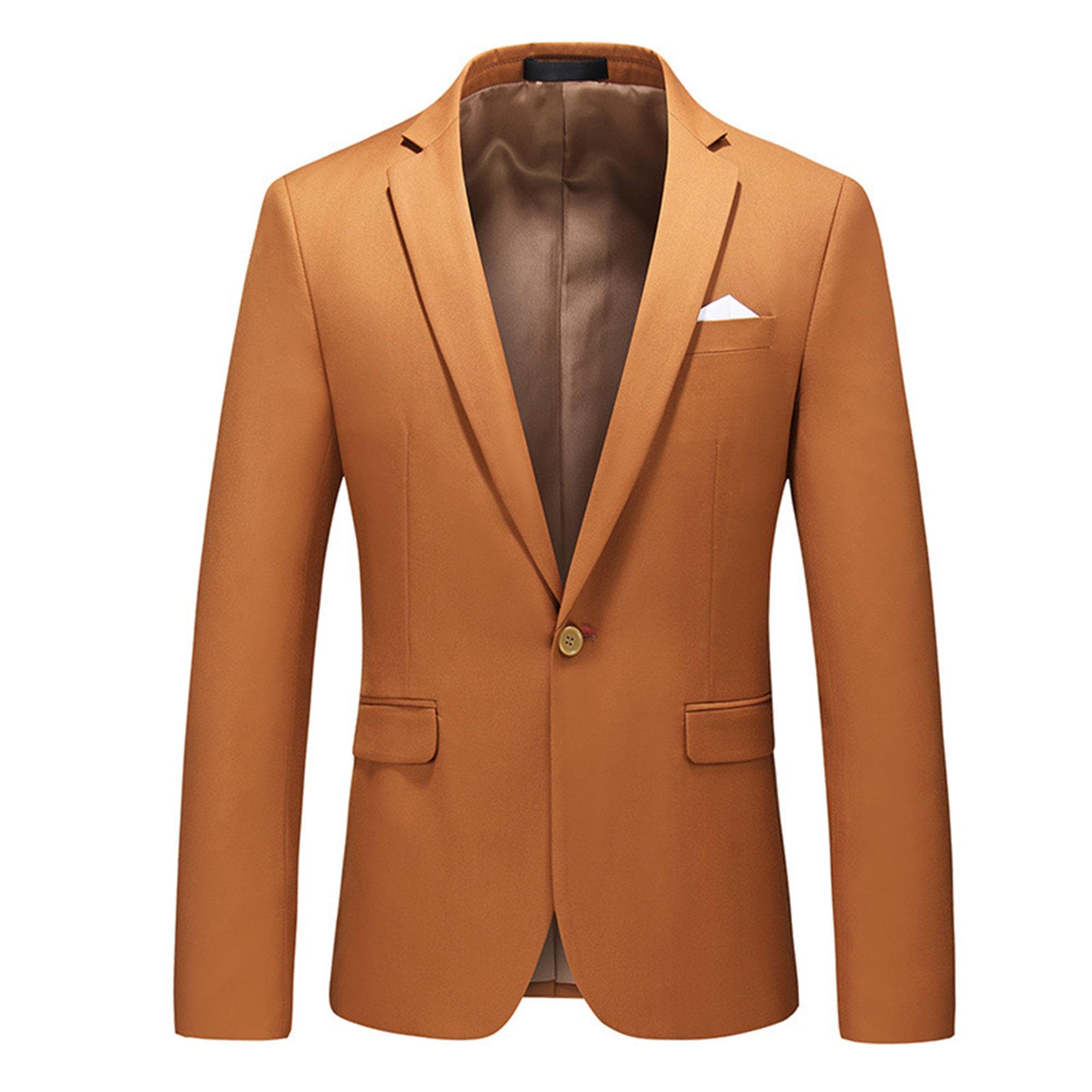 Hommes 1 Boucle Business Suit Jacket Encoche Revers Slim Suit Coat Everyday Casual Couleur Unie Veste de Costume