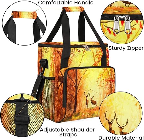 Miniatura 6 de Otoño Bosque Animal Deer Cafetera Carring Bag Otoño Amarillo Bolsa de transporte de viaje Bolsa de almacenamiento compatible con Keurig K-Mini o