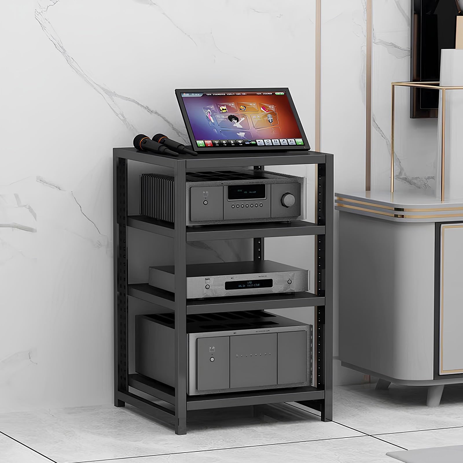Soporte móvil con niveles ajustables para organizar tu estudio de grabación