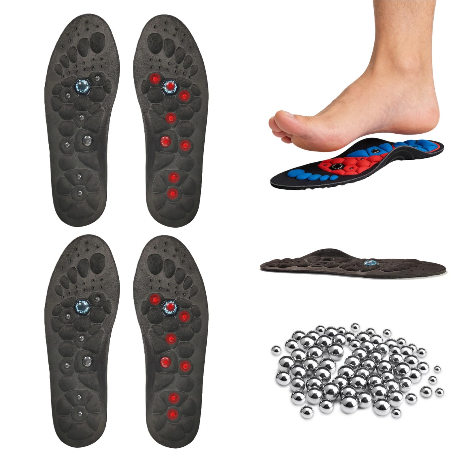 Solette originali, sollievo per piedi doloranti con inserti magnetici per agopressione - sani, comodi e traspiranti