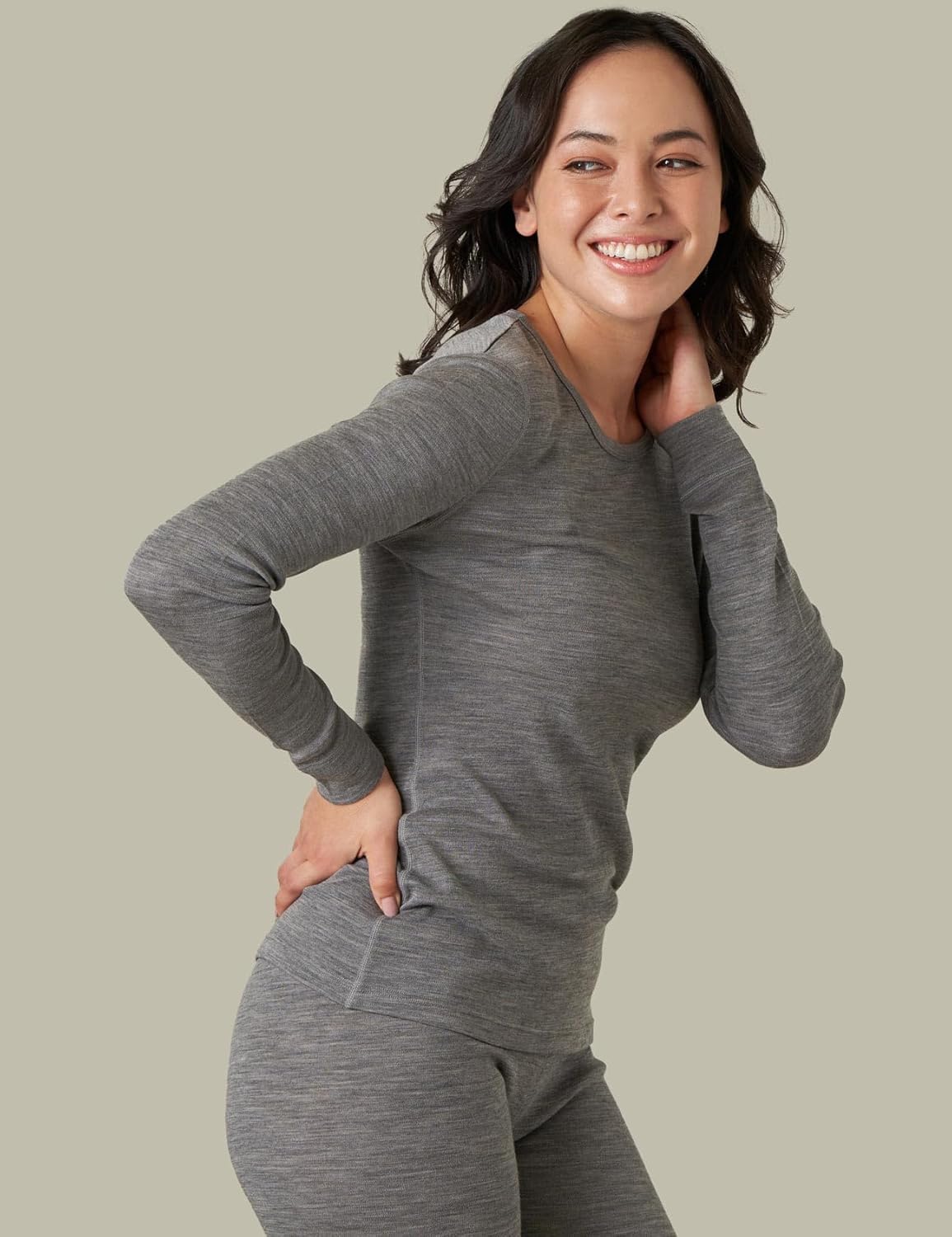 LAPASA Womens 100% Merino Wool Base Layer Midweight Activewear Thermal Underwear Long Sleeve Shirt L48 - Image 2