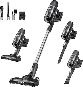 EurekaCordless Vacuum - 50 Min Runtime for Large Homes, 5.5 lbs Lightweight, Ideal for Pet Hair & Allergies on Hardwood & Carpet ReactiClean 410