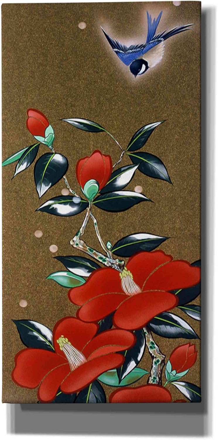 Epic Graffiti 'Camellia R' by Zigen Tanabe, Canvas Wall Art, 12"x24"