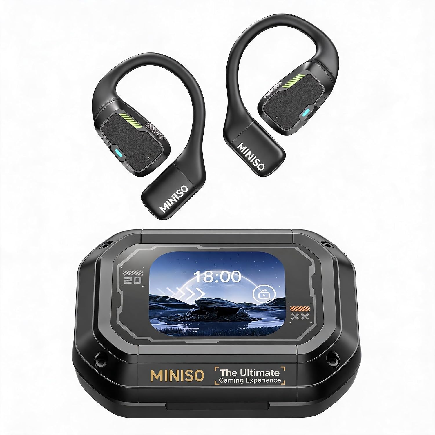 MINISO M98 AI Translation Earbuds Real-Time165 Language,Translator Headphones 4-in-1 Open Ear Wireless Bluetooth 5.4 Ear Buds with Charging Case fit iOS&Android for Travel Business