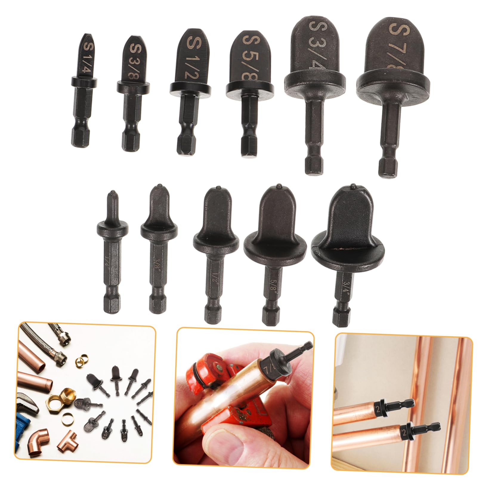 HEALEEP 6-in-1 Tube Expander Tool Metal Swaging Tool Kit for Professional Black Easy to Use and Store