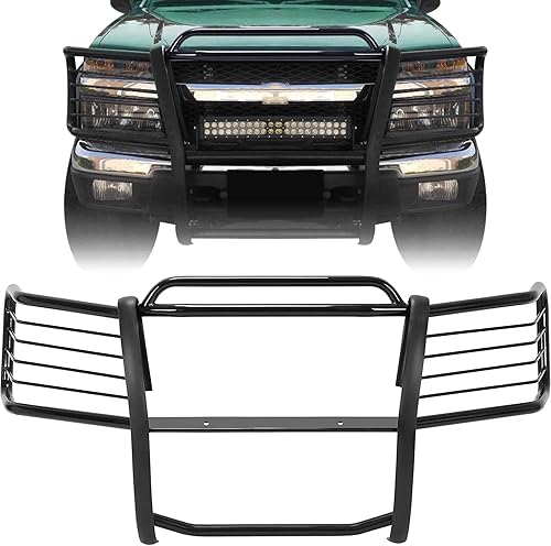HECASA Protector de cepillo de acero compatible con Chevrolet Chevy Colorado/GMC Canyon 2004-2012 negro parachoques parrilla protector protector de