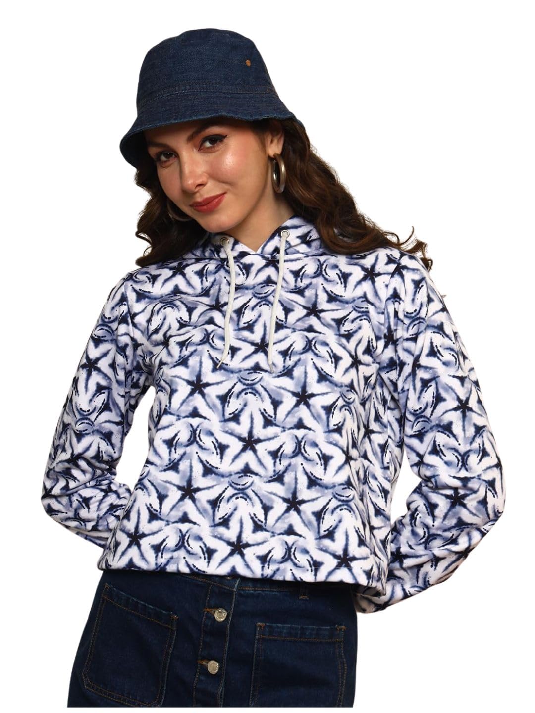 Women's Printed Multicolor Full Sleeve Sweatshirt - Fleece Blend Sweatshirt for Women Soft & Breathable & Comfortable Outfits for Office, Casual, Festive & Party (11778)-image-24