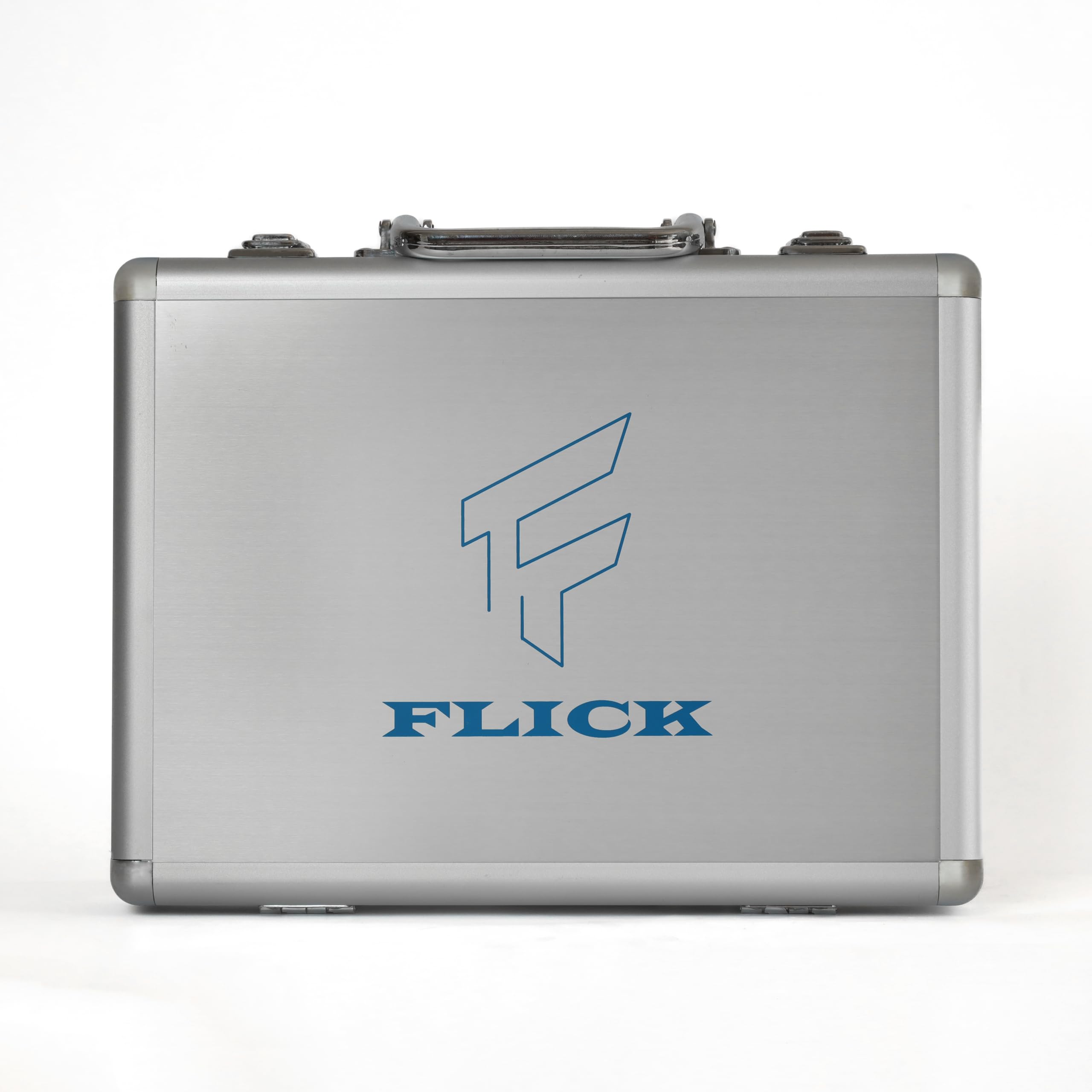 FLICK Fiesta Table Tennis Racket Case | Stores One TT Racket and Three TT Balls | Stylish Silver Design | Durable Product with Handel & Double Lock for TT Lovers.(TTRC-01A)