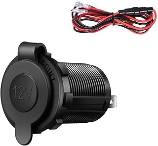 JIANG Cigarette Lighter Socket Cigarette Lighter Plug Socket Cigarette Lighter Socket 12V Waterproof Car Power Outlet Socket Receptacle with 60cm Wire for Auto Marine Motorcycle ATV RV