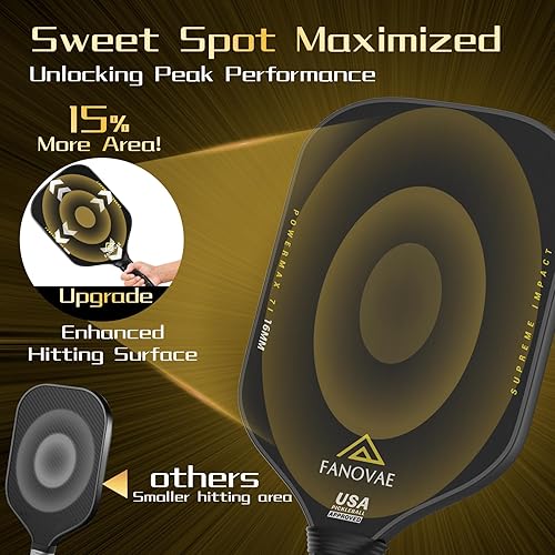 Miniatura 3 de Palas de pickleball aprobadas por USAPA de fibra de carbonofibra de vidrio, juego de 21 con bolsacubierta, juego de paletas de pickleball para