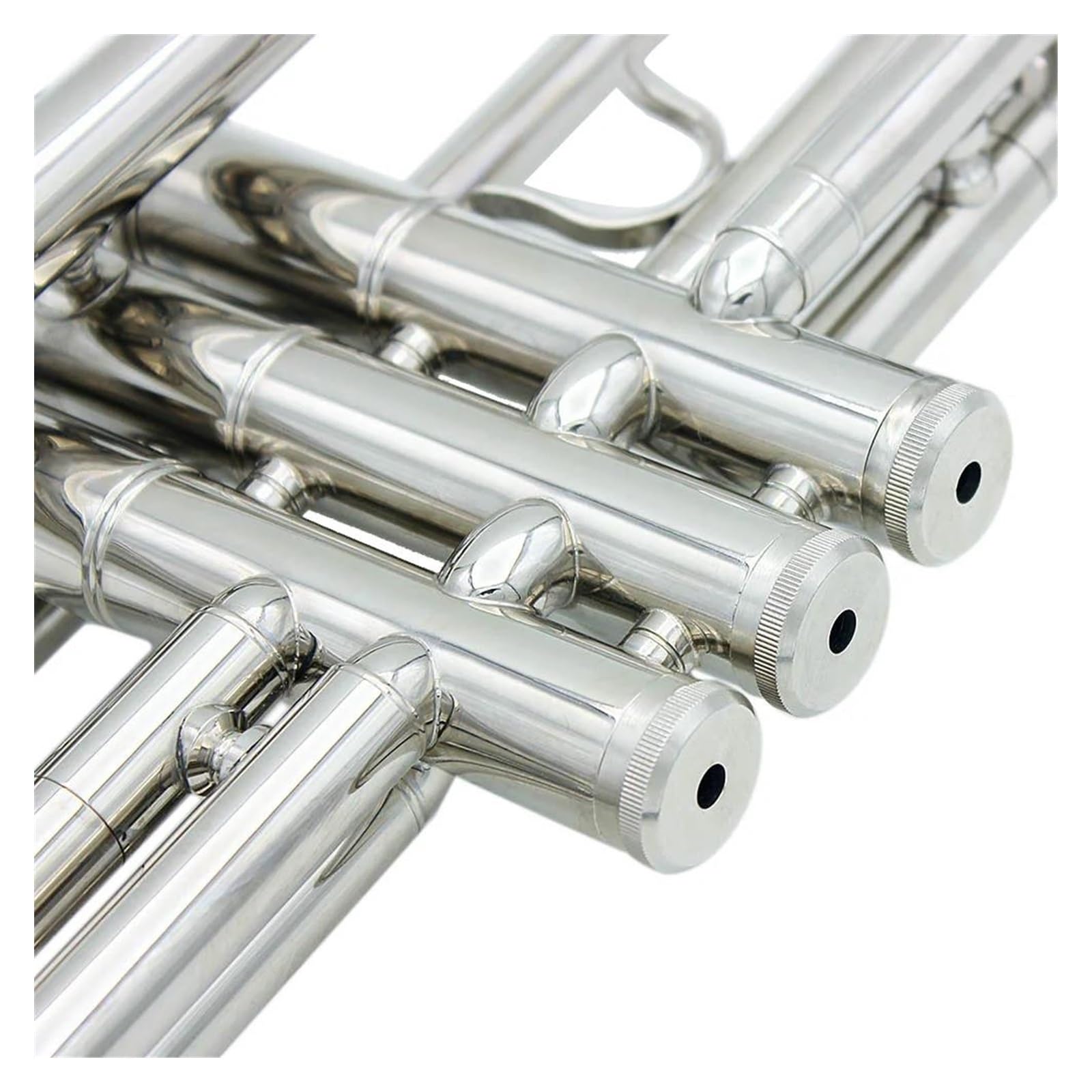 trąbka instrument Wysokiej jakości trąbka Bb B trwała mosiężna trąbka z płaskim dnem z posrebrzanym ustnikiem i wykwintną torbą koncertową(Color:3/4)