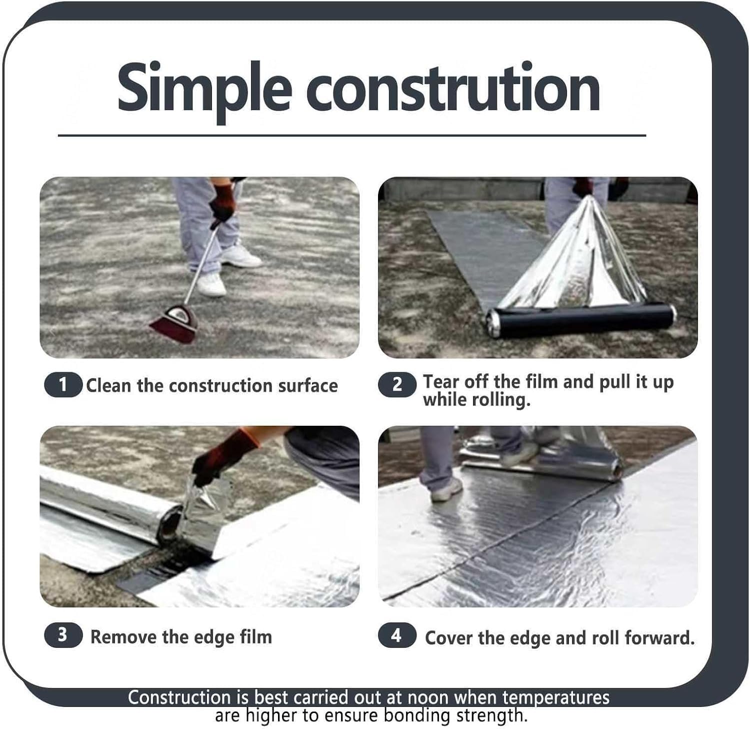 Thickened Waterproof Bitumen Membrane Tape, Easy-to-Use Waterproof Repair and Sealing Tape, Super Strong Adhesion Roofing Tapes, Suitable for Doors, Roofs, and Windows. 10m(32.8ft)*1m(3.3ft)
