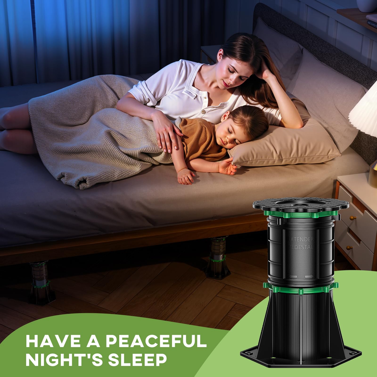 Adjustabl Bed Support Legs - 4 Pcs 4.33-13inch Bed Frame Support Legs for Bed Frame Bed Center Slat Heavy Load Bearing 5500LB,Bed Support Reinforcement Parts Bed Slats Support Leg Bed Replacement Legs