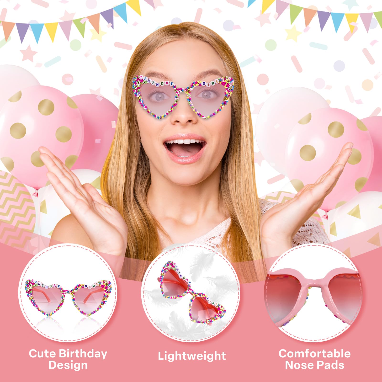Headband + gift sunglasses Multi-style Baby Sunglasses Headband Set Hearted Shaped  main image 2