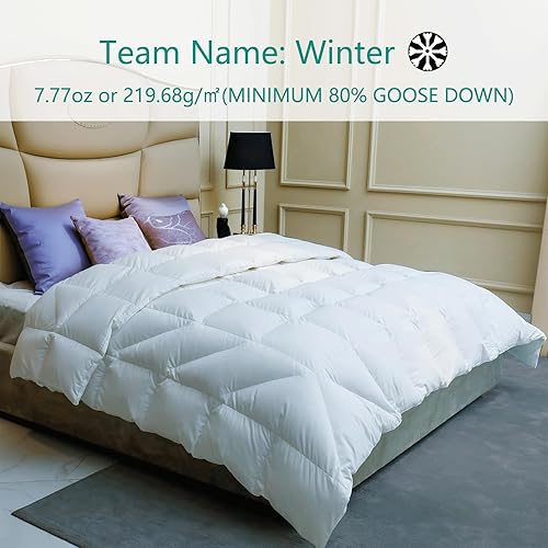 Miniatura 2 de Edredón de plumón de ganso suave y esponjoso tamaño Queen para todas las estaciones, relleno de edredón de plumón blanco, diseño de cápsula