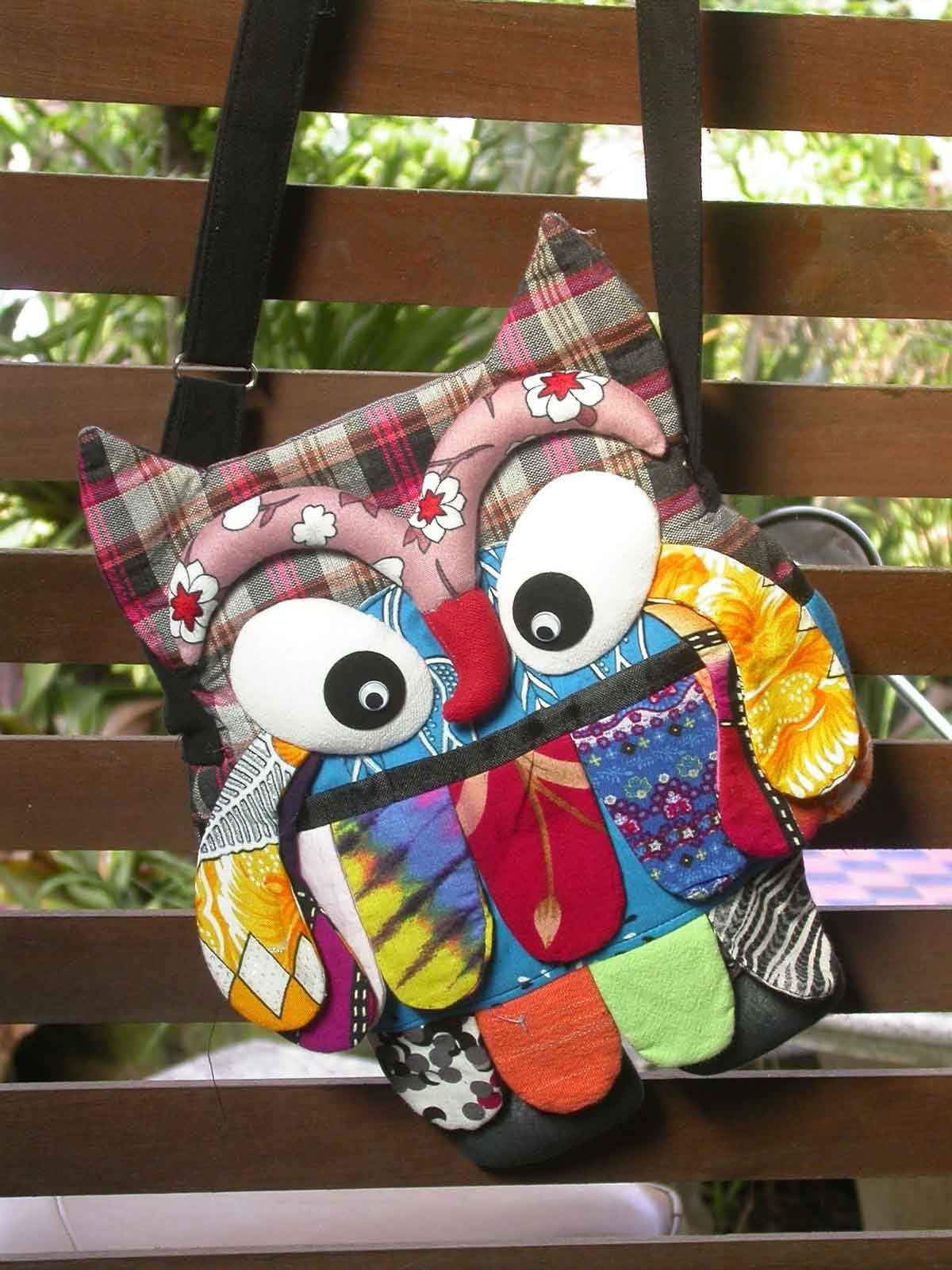 Thai Handmade Adorable Patchwork Owl Sling Bags for Girl 02