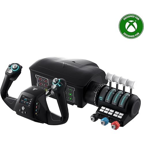 Turtle Beach VelocityOne Flight Universal Control System - Xbox Series X & Xbox Series S, Xbox One & Windows 10 & 11 PCs with Yoke Handle, Throttle Quadrant, Trim Wheel & Rudder Controls
