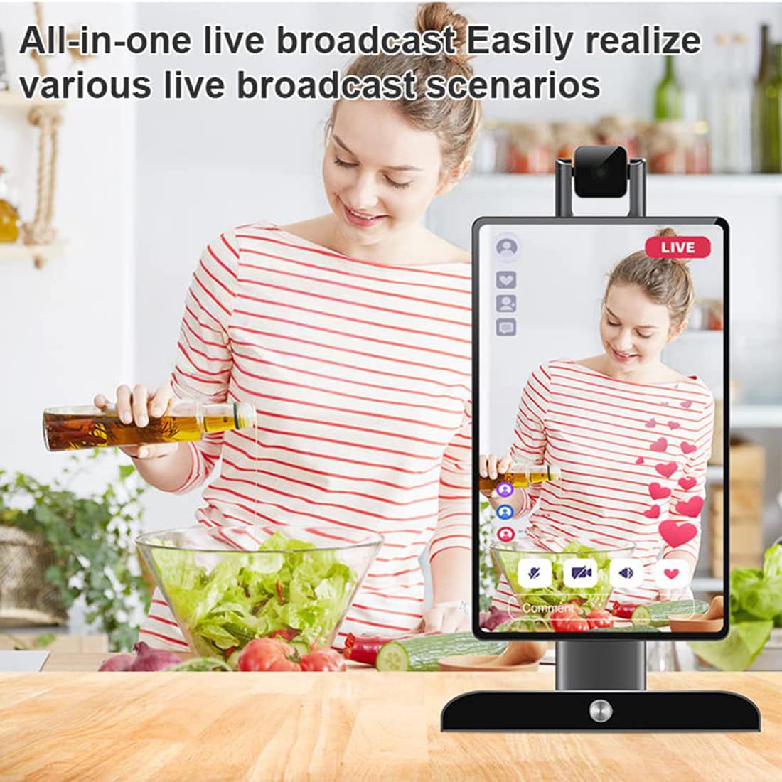 Attrezzatura per lo streaming live di trasmissione live intelligente da 15,6 pollici, macchina per cabina fotografica, tocco verticale interattivo, touch screen con display LCD, per giochi, studio fot