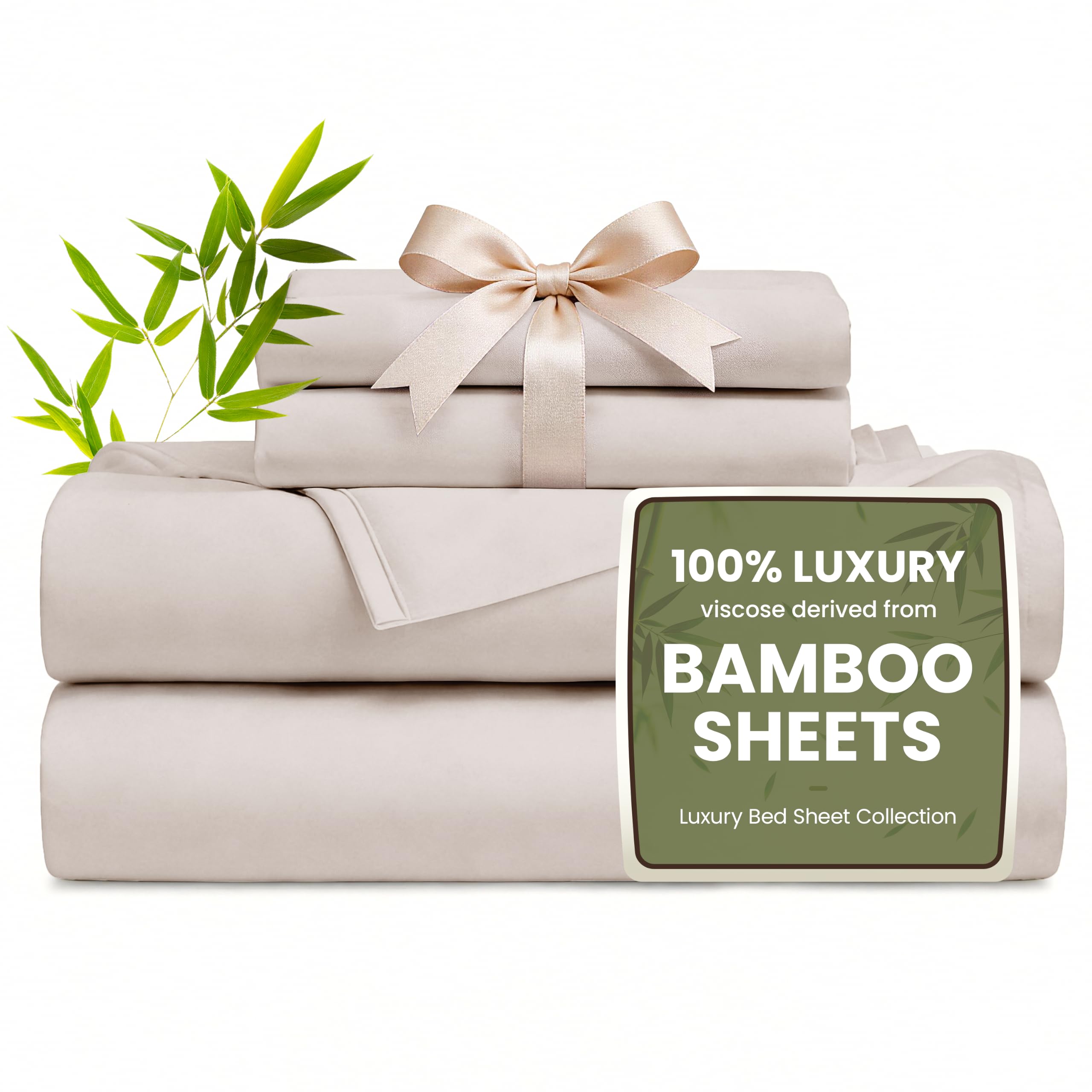 Love's cabin 100% Rayon Derived from Bamboo, King Size Sheet Set, 6 Pieces