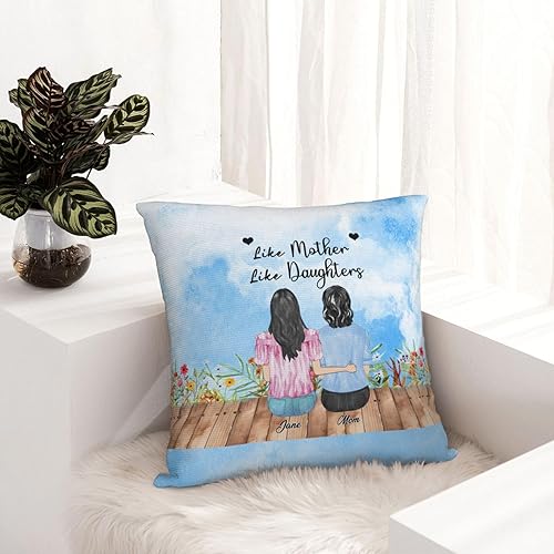 Miniatura 8 de Amabery Fundas de almohada con estampado personalizado, funda de almohada personalizada para madre e hija, regalo para niños, mamá, mamá, esposa,