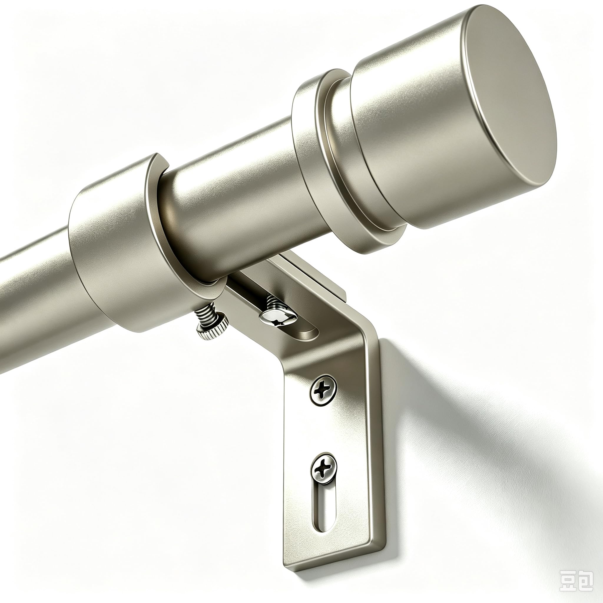 Byondeth Curtain Rods for Windows 16 to 48 or 60 Inches Max Adjustable Length 1 Inch Diameter Window Curtain Rod with Aluminium End Cap, Brushed Nickel