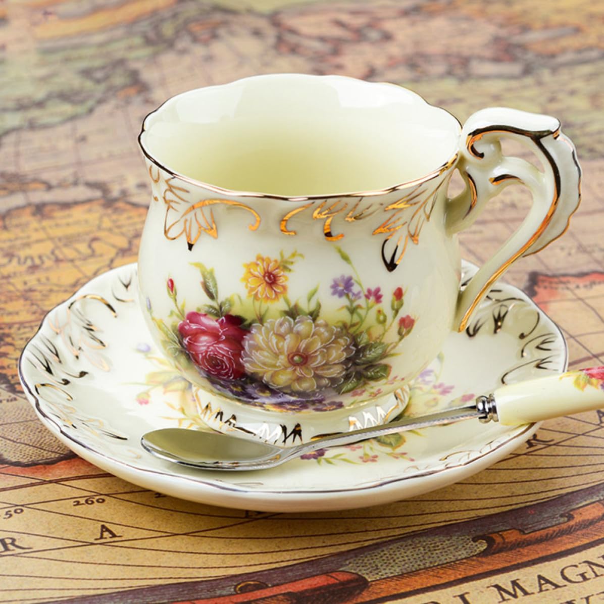 Taza de Té de Cerámica Estilo Europeo con Tapa para Oficina