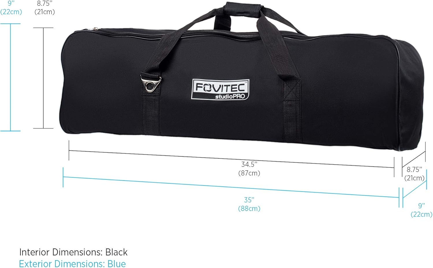 Black Friday - 70% OFF Fovitec - 1x Classic Photography & Video Lighting Equipment Duffle Bag - [35 x 9 x 9][Lightweight][Durable Nylon][Dual Zippers]