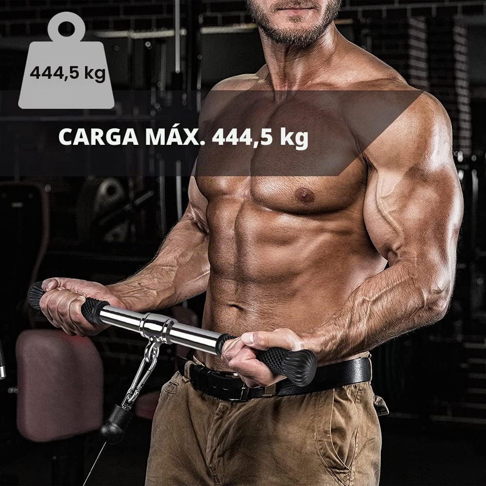 SELEWARE LAT Accesorios de la Máquina de Barra de Cable de Pull - Down para Gimnasio, Barra Recta Giratoria con Mango de Goma Antideslizante, para el Sistema de Poleas de la Banda de Resistencia