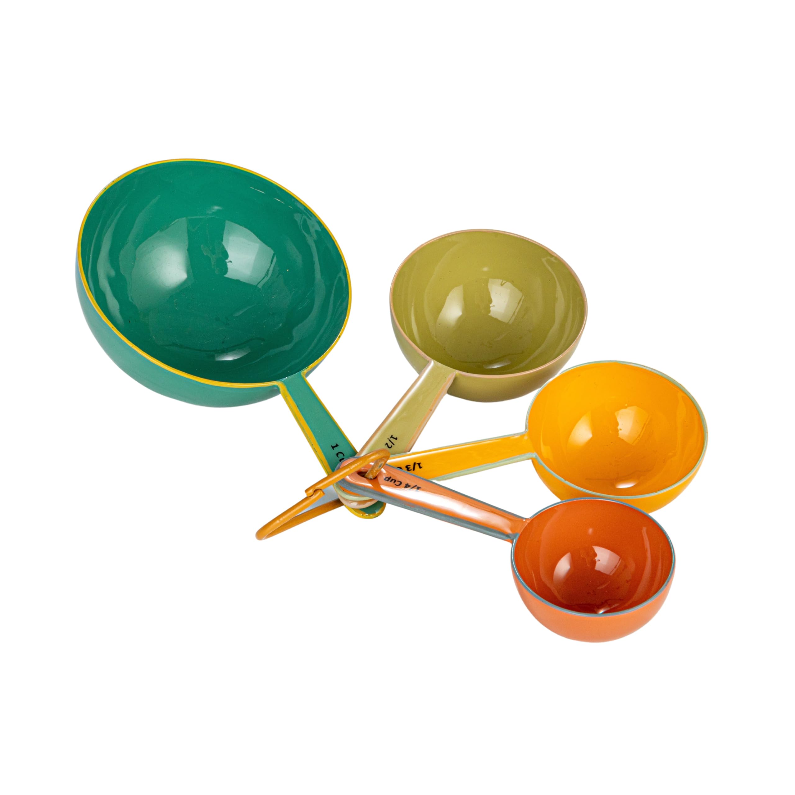 Creative Co-Op Enameled Stainless Steel Measuring Spoons, Multicolor, Set of 4