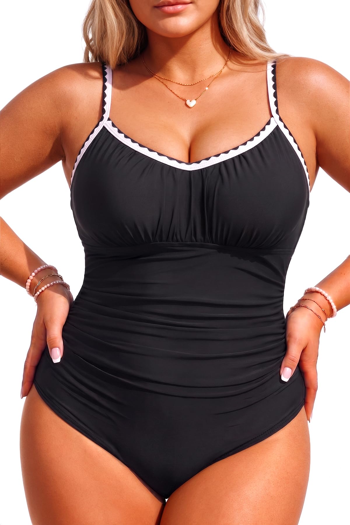 Photo 1 of *** STOCK PHOTO FOR REFERENCE ONLY, MARBLE COLORED SWIMSUIT, NOT AS SHOWN IN PHOTO ***Women's Plus Size One Piece Swimsuit Tummy Control Vintage Bathing Suit