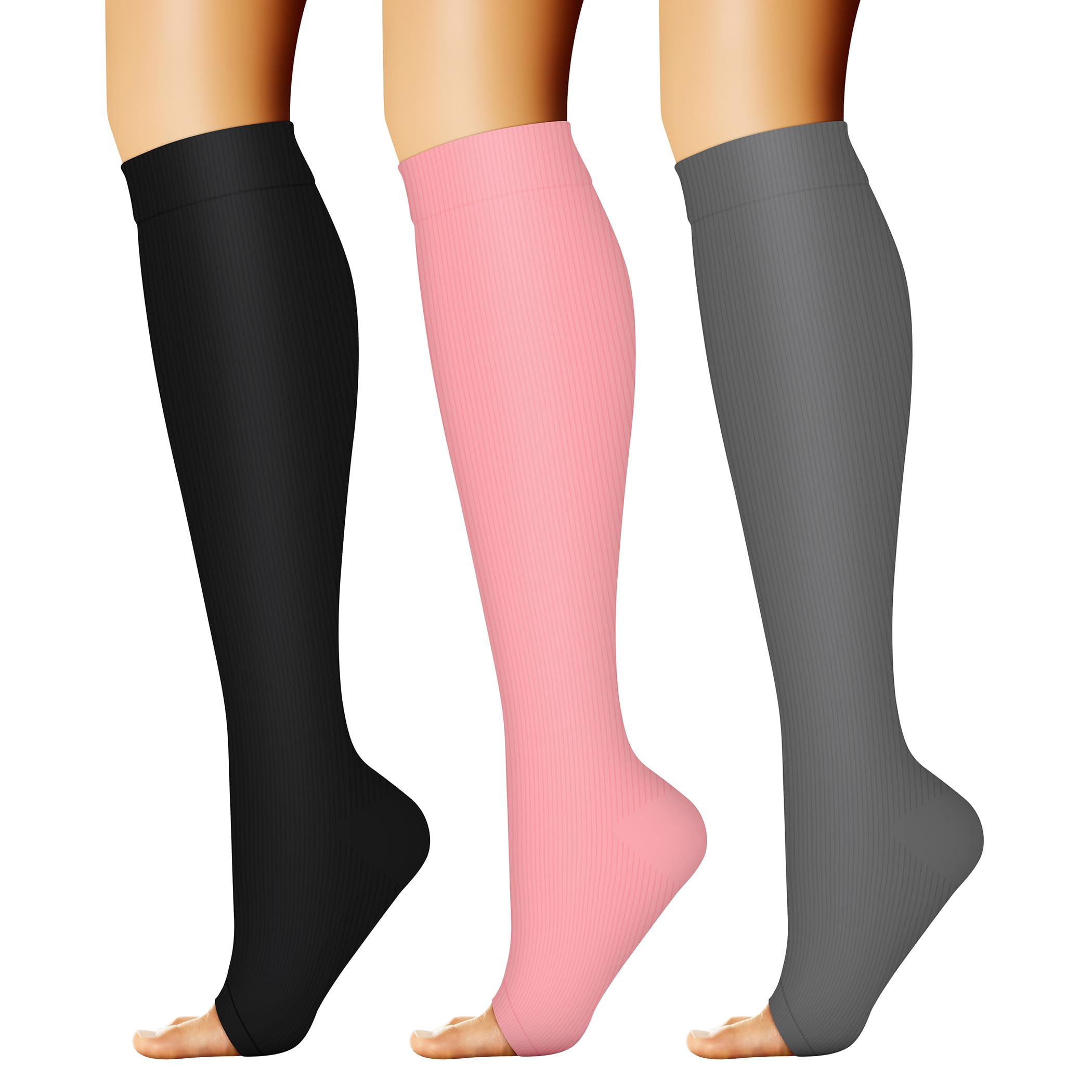 Copper Compression Socks (3 Pairs), 15-20 mmhg is BEST Athletic & Medical for Men & Women, Running, Flight, Travel, Nurses - Boost Performance, Blood Circulation & Recovery