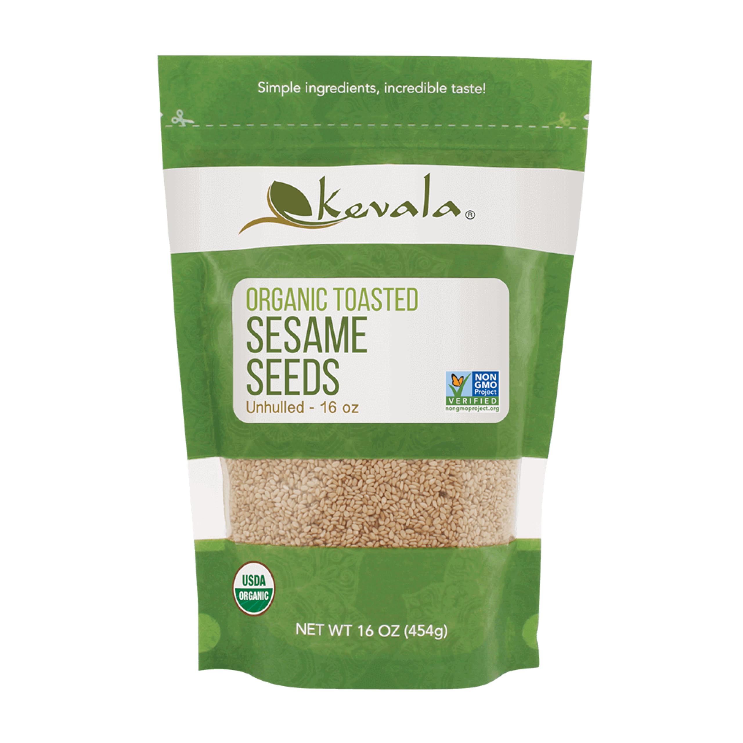 Kevala Organic Toasted Sesame Seeds 1Lb