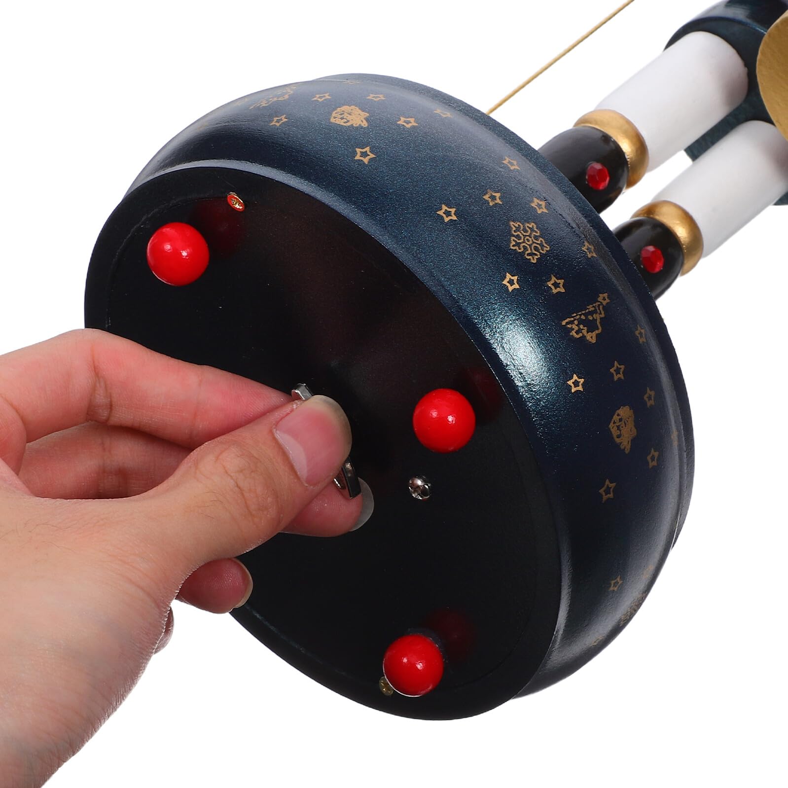 PRETYZOOM Schiaccianoci in Legno con Base Rotonda e Carillon Vento Decorazione Natalizia Musicale per Feste e Casa Figurina Soldatino Tradizionale per Atmosfera Calda e Festiva
