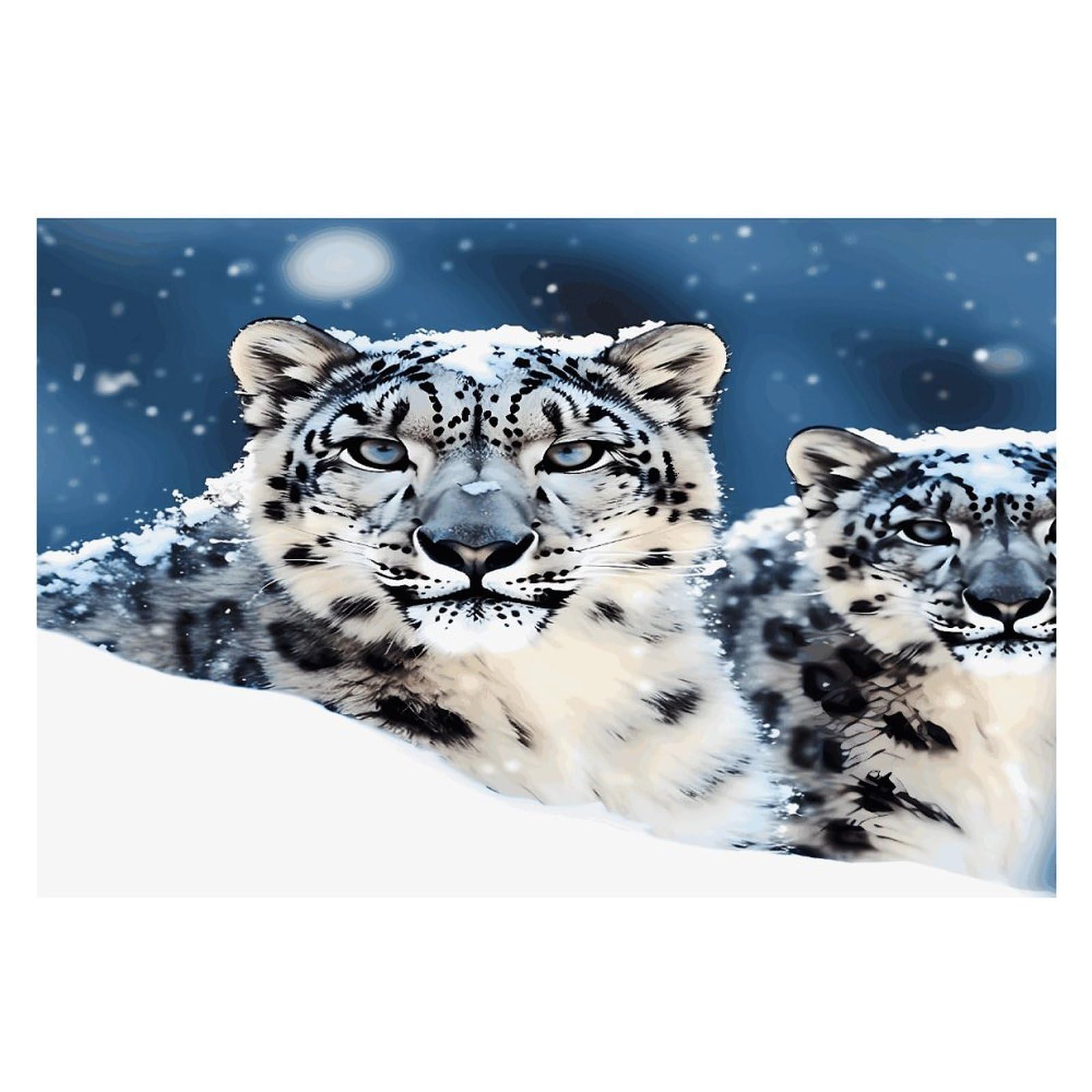 Blue Eyed Snow Leopard Placemats Wipeable Heat Resistant Table Mats Washable Flax Place Mats Elegant Cloth Non-Slip Placemat for Kitchen Dinning Party Table Decor 12 * 18 in