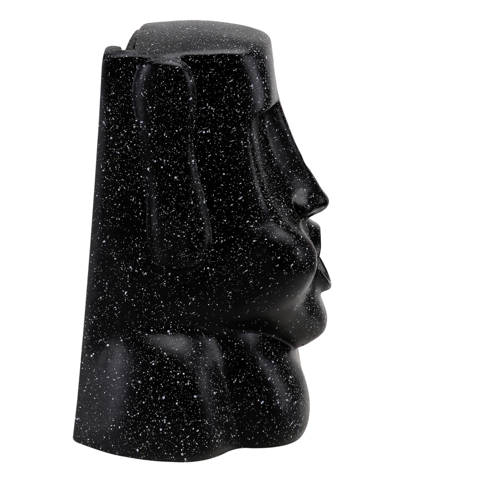 Porta Fazzoletti di Carta a Forma di Moai in Resina Nera, Design Creativo e Unico, Facile Sostituzione dei Fazzoletti per Casa o Ufficio