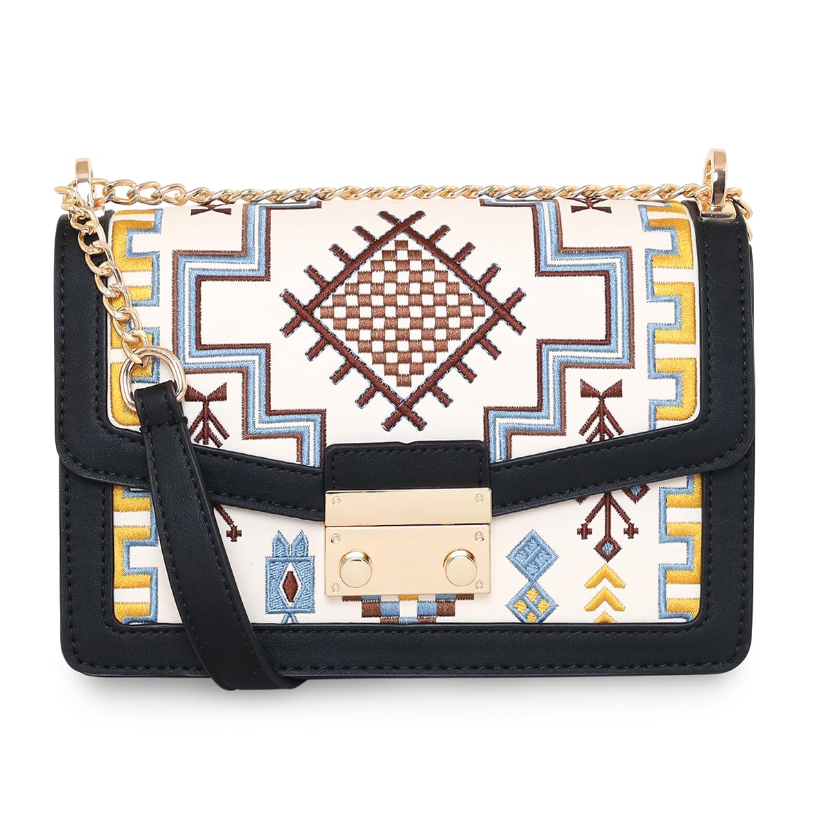 ESBEDA Black Color Embroidery Art Mini Slingbag For Women (B0CBQ3CGGH) Amazon Price History, Amazon Price Tracker